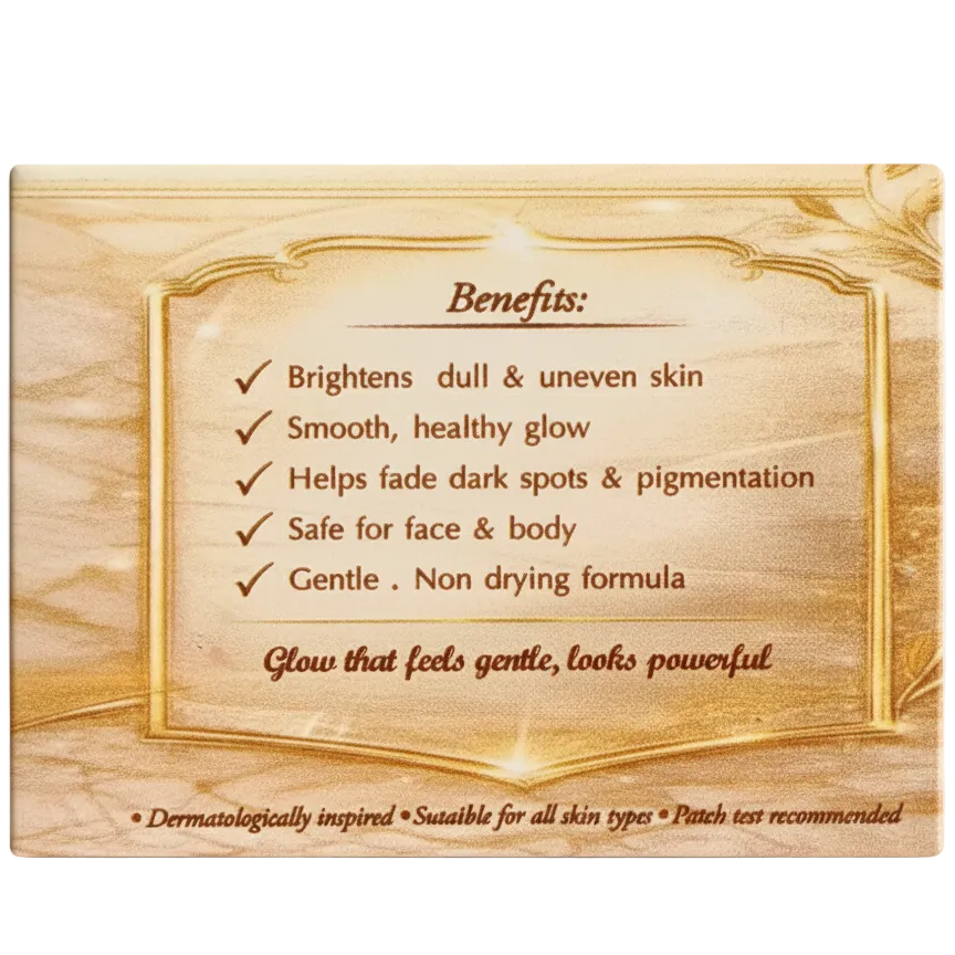 Wooden panel with engraved text listing product benefits on a white background