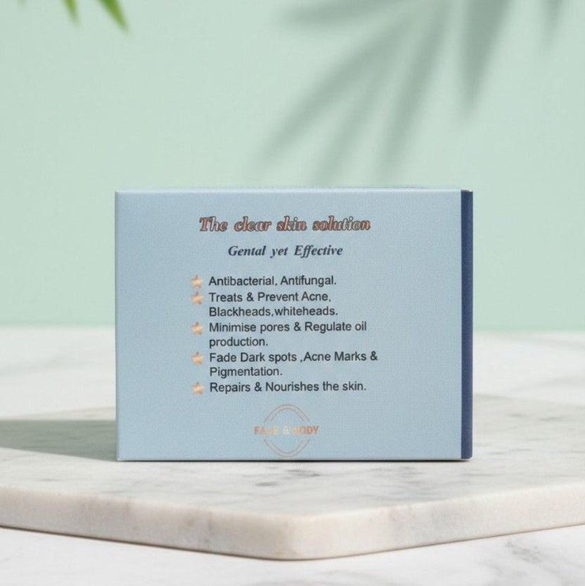 Product packaging with text on a light background