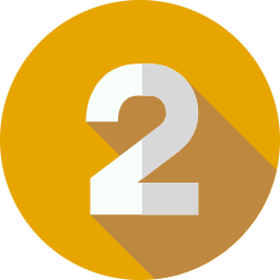 Circular logo with the number '2' in white against a yellow-brown gradient background