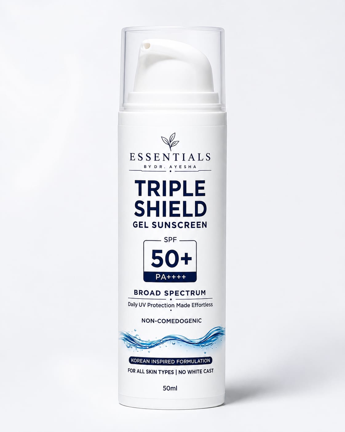 "Premium Korean-Inspired Triple Shield SPF 50 Gel Sunscreen"